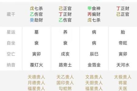八字排盘图解
