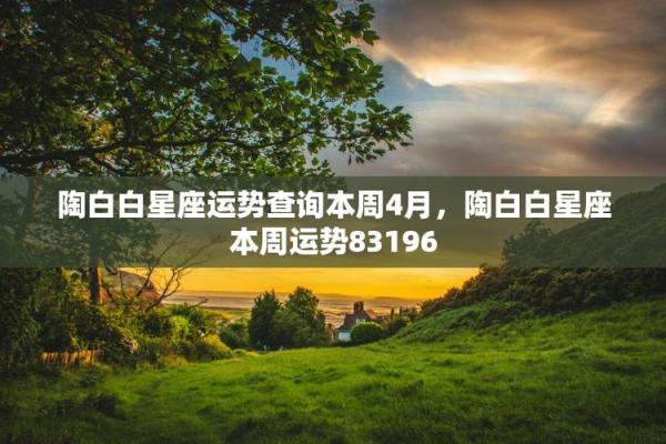 陶白白周星座运势六月