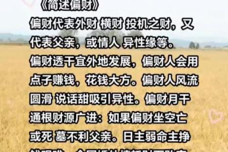 八字年柱为偏财的人